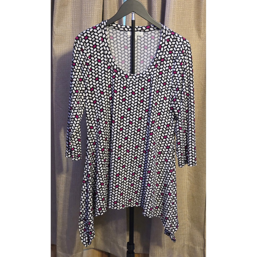 Chaus Pebble Print Tunic‎ Shirt Womens Size Large Multicolor